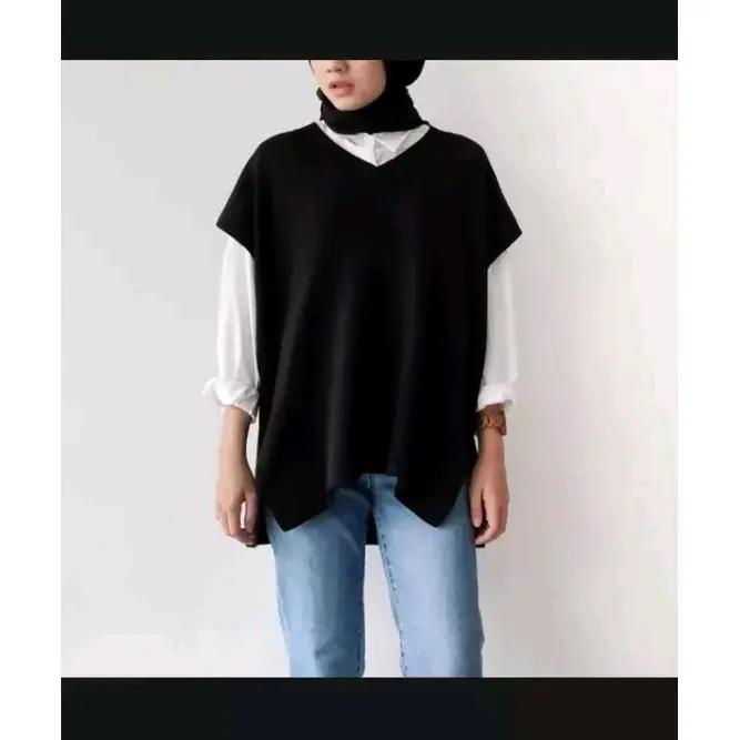 [I4708] VEST ROMPI RAJUT KNIT WANITA