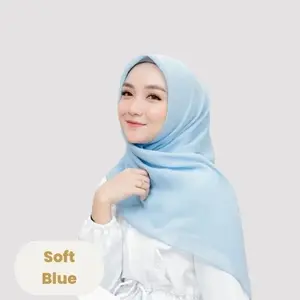 HIJAB SEGI EMPAT BELLA SQUARE / POLLYCOTTON 115cm x 115cm BABY BLUE - ICE BLUE - BEBY BLUE PREMIUM - PERMATA CAHAYA KERUDUNG