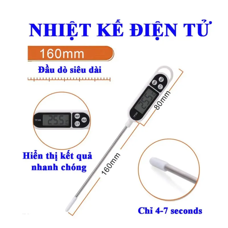 Nhiệt kế đo nước pha sữa cho bé, trẻ em, máy đo nhiệt độ thực phẩm nấu ăn KAW-TP300 5