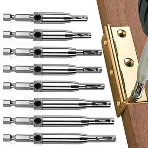Self-tapping Hinge Drill Bit with Hexagonal Wrench, 1 Set Woodworking Drilling Tool, Self Centering Drill Bit, Hinge Drill Bit Set for Wood, Metal, Plastic, Woodworking Tools, Power Tool Accessories