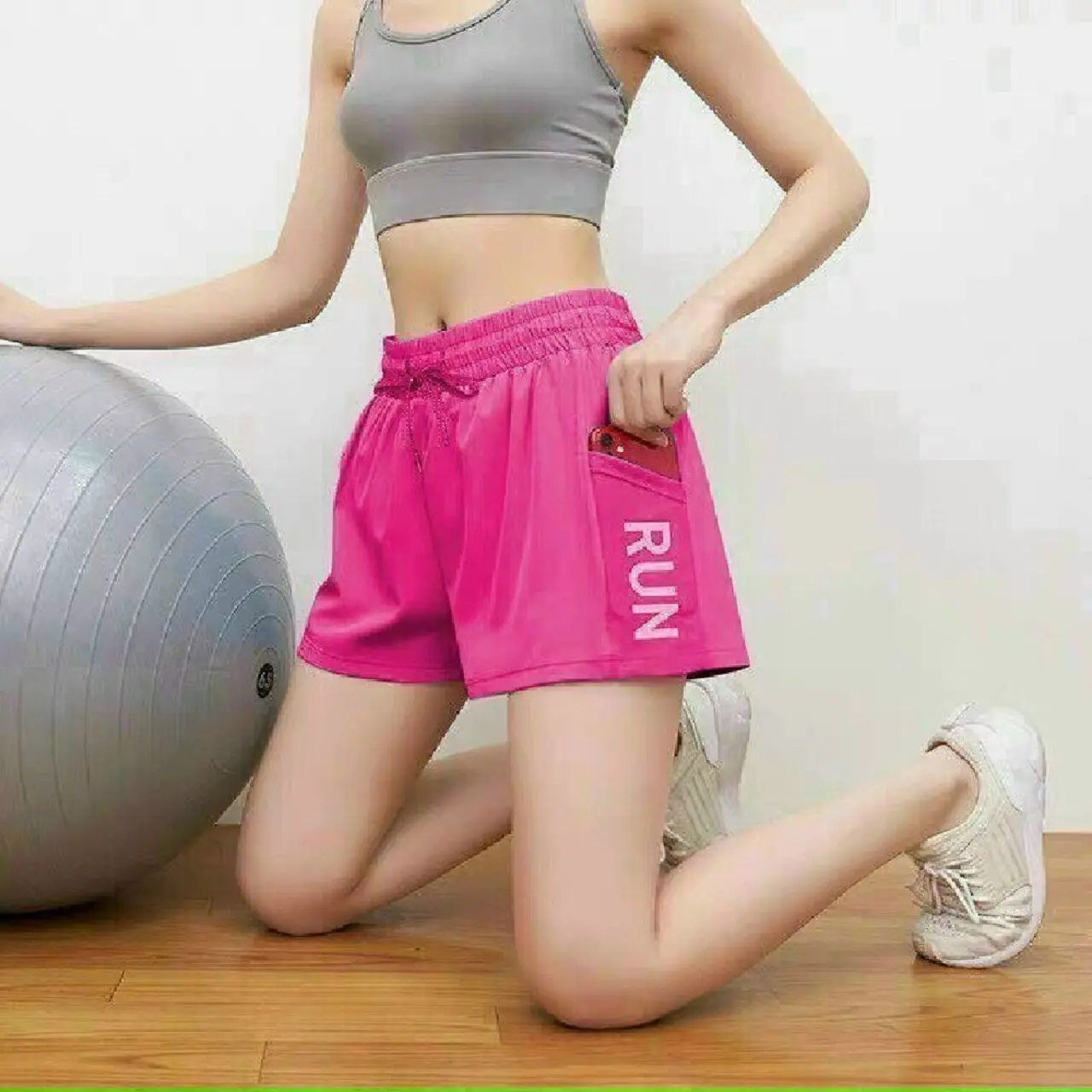 Quần Đùi 2 Lớp Run Chất Thun Gió Cực Đẹp (Đồ Tập Gym-yoga Nữ) Sport Tập Thể Dục