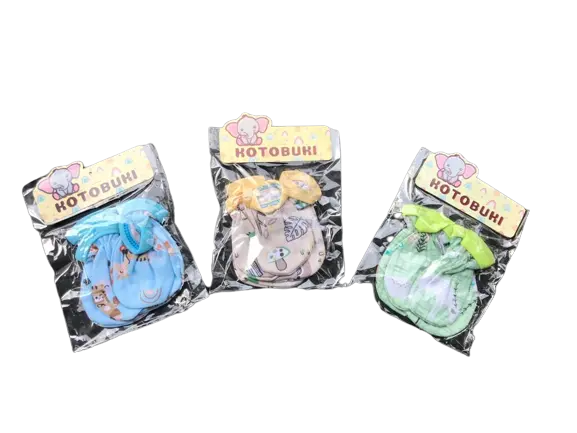 Pip Mim Baby - 3 Pasang Sarung Tangan Kaki Bayi Newborn Printing Premium / Bayi Laki-Laki Perempuan Ber SNI 0