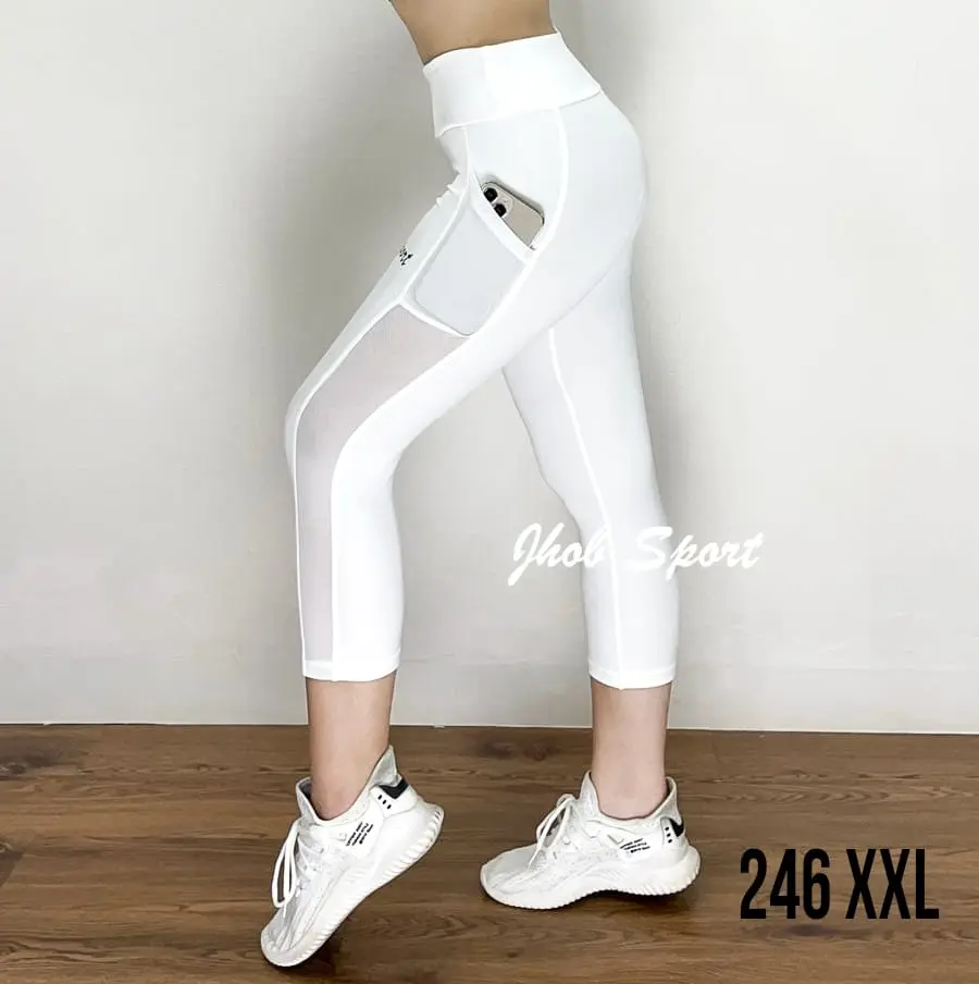 Legging Pendek 7/8 Polos JUMBO/Legging Olahraga Wanita/Bawahan Oolahraga JUMBO/Celana Kolaborasi Pinggir Jaring Outdoor