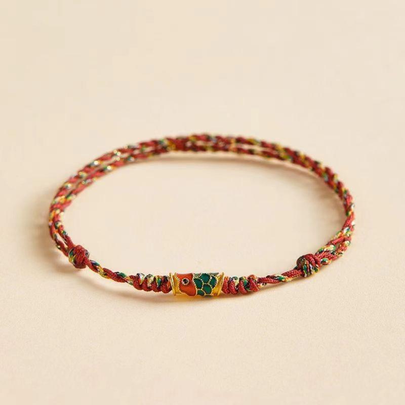 Vòng Tay Cặp Đôi, Thủ Công, Với Dây Thừng Thắt Nút, Phong Cách Tây Tạng, Dây Koi May Mắn
