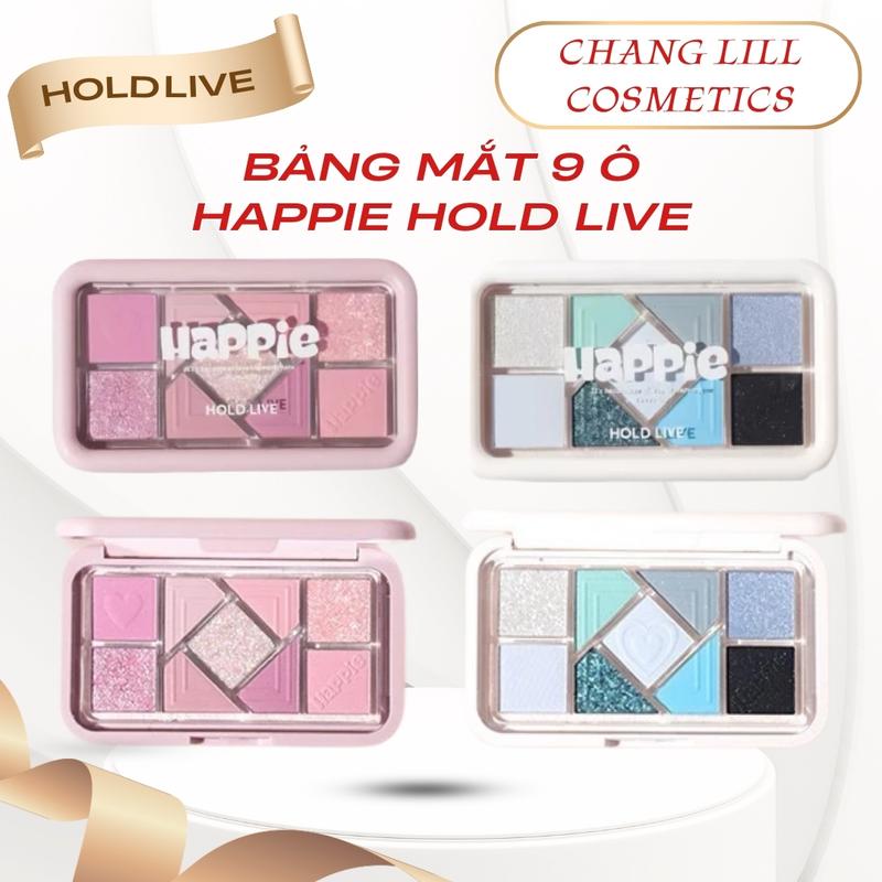 Bảng Phấn Mắt 9 Ô Hold Live Trang Điểm Mắt Nhũ Mịn Lì Happie Magic Eyeshadow Palette Chính Hãng Nữ Nhũ Mắt Women Đánh Mắt