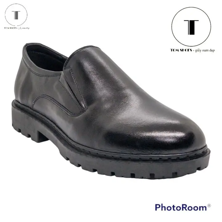Giầy đốc lười Nam da bò cao cấp tomshoes,  GiàY đế Cao Su chống trơn trượt, cam kết da thật 100%