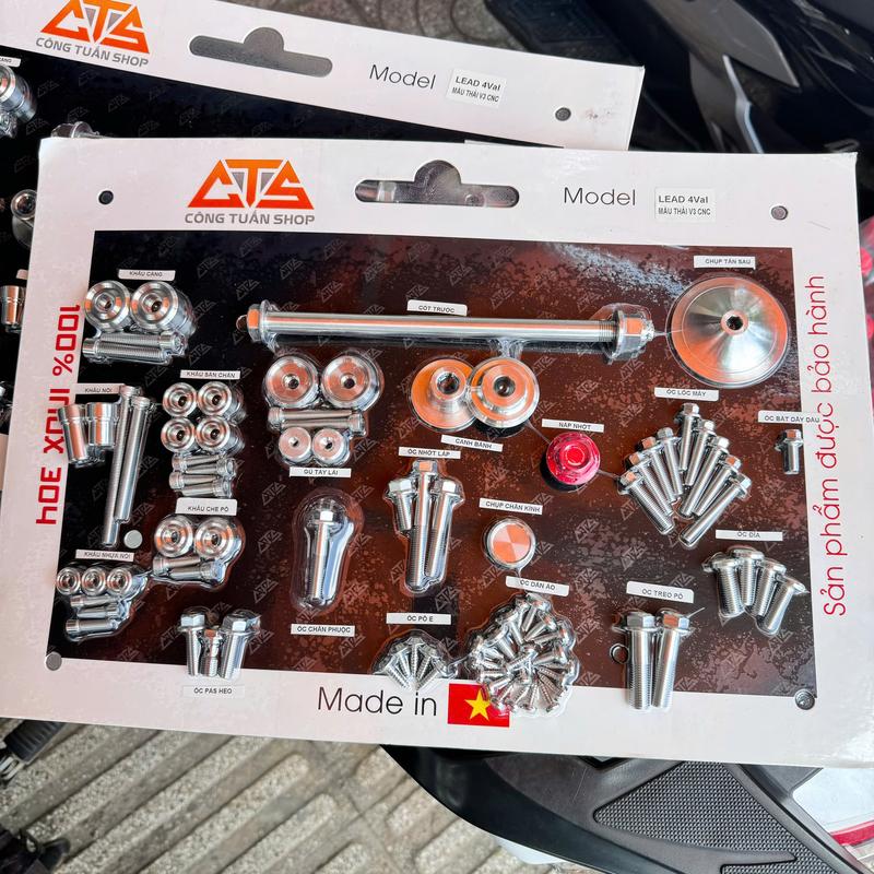  Bộ Ốc INOX 304 CNC CTS  Full cho Xe Lead 4VAL Phụ Tùng 