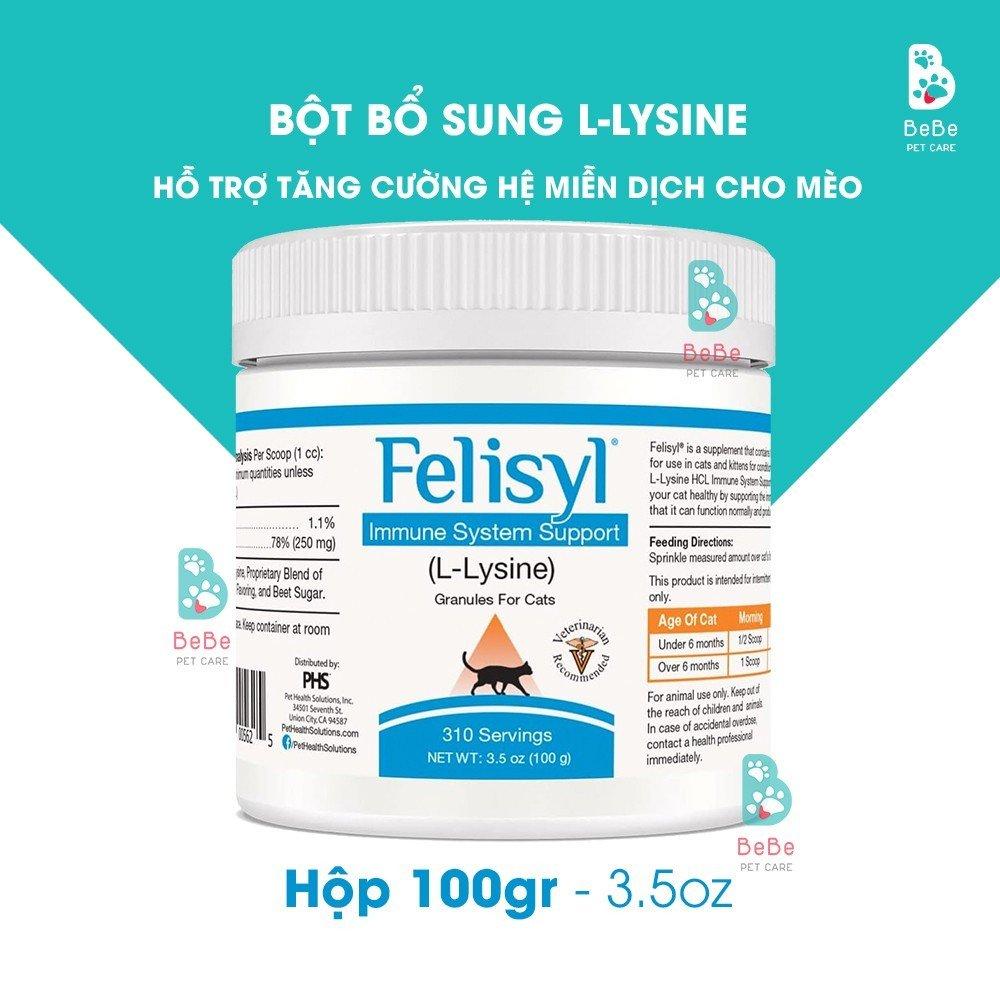 Bột L-Lysine FELISYL Hỗ Trợ Hệ Hô Hấp & Tăng Cường Miễn Dịch Cho Mèo Mọi Lứa Tuổi - Felisyl L-Lysine Immune System Support
