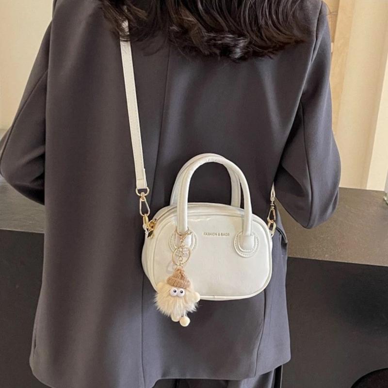  Túi Xách Da Kem Hai Quai Tay Cầm Phong Cách Hàn Quốc Có Móc Gấu Đeo Vai Đeo Chéo Bag Nữ Chống Trộm Dành Cho Phái Nữ 