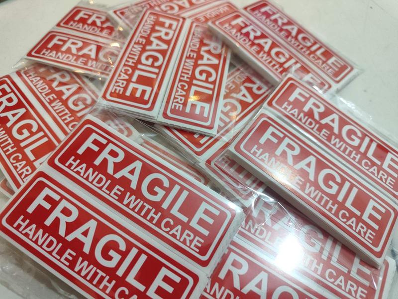 50pcs Fragile Stickers Red Handle with Care Warning Shipping - TikTok ...