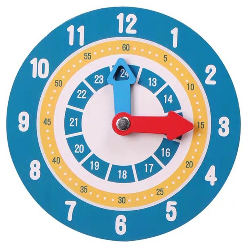 LONG Interactive Teaching Clock Model Mathematical Toy for Time ...