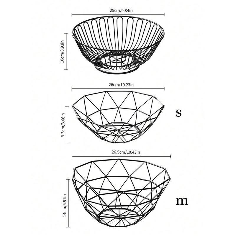 Product Introduction of Hollow Out Design Fruit Basket, 1 Count Modern Fruit Bread Snack Sundries Storage Basket, Creative Fruit Bowl for Home Kitchen Dining Room, Organizer 1