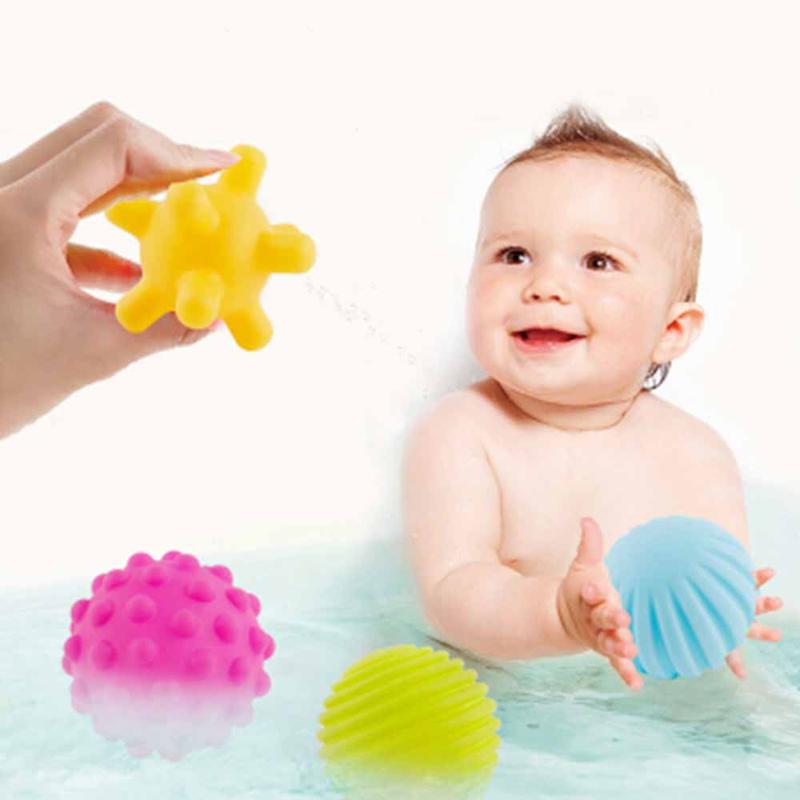 Product Introduction of Baby Hand Catching Bite Trainning Massage 6pcs Rubber Tactile Bath Infant Children Early Education Glue Soft Toy Balls 21