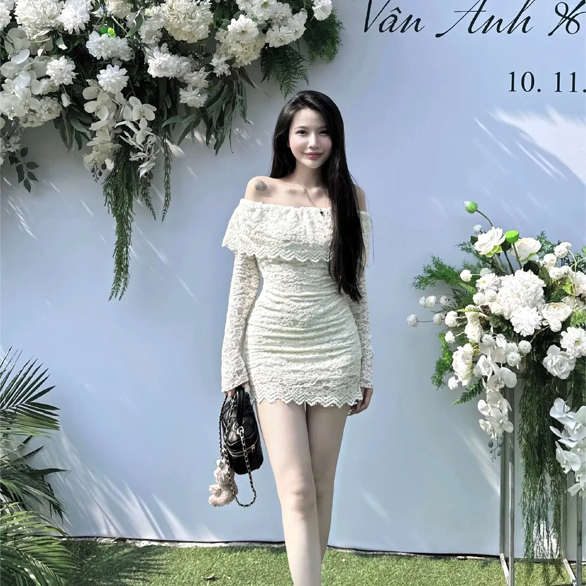 (kèm tag chà nồi) Váy Ren trễ Vai Siêu Xinh.Hàng Thiết Kế  Nữ Women Dress đỏ hồng váy dự tiệc vaytet Nhung Kim Tuyến Voan vaydodonnoel 🎄  đỏ và hồng