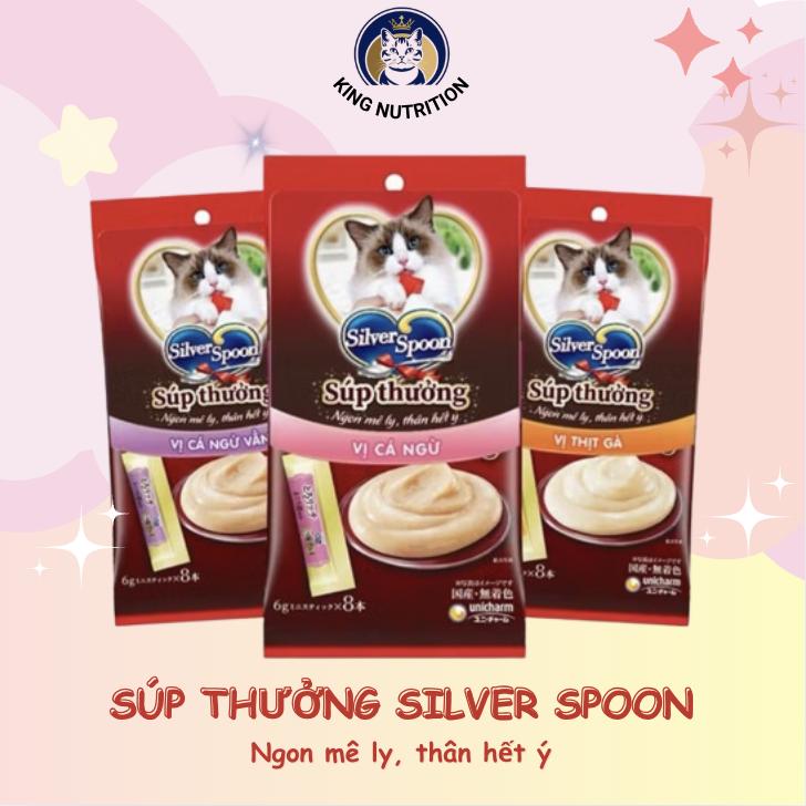 [48g] Súp thưởng Silver Spoon cho mèo nhập khẩu trực tiếp từ Nhật Bản (Túi 8 gói*6g) 0