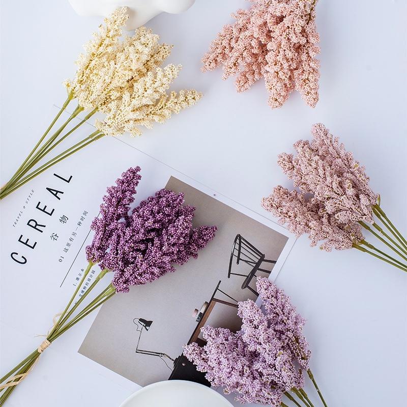 Product Introduction of 6pcs/set Grain Artificial Party Wedding Bouquets Touch Real Fake wer Plant Home Decor 16