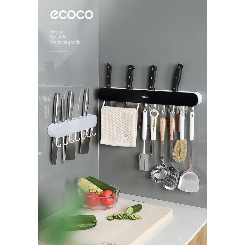  Kệ cắm dao thông minh Ecoco có móc treo 2027 2028  dán miết chặt để khô 8 tiếng mới cài kệ sd  