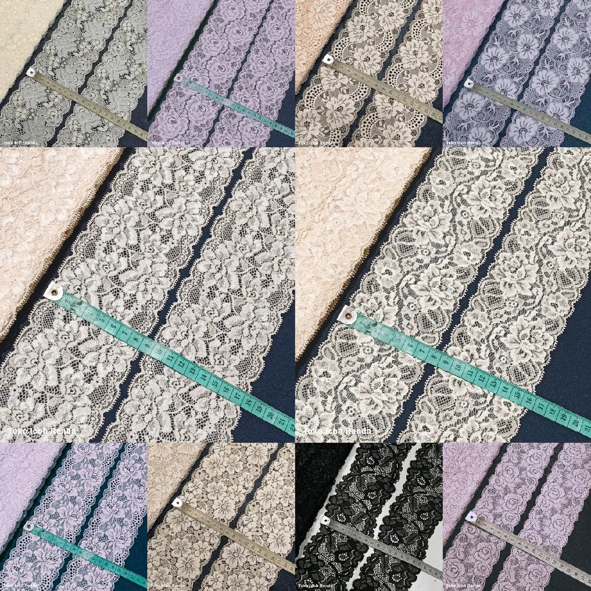 Renda stretch tengah cantik varian warna (permeter)