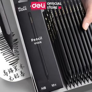 Bút Chì HB 2B Gỗ Đen Nusign Cao Cấp Deli - Chì Đậm Tô Trắc Nghiệm Làm Bài Kiểm Tra Nhạy Với Máy Chấm Thi Học Sinh Văn Phòng