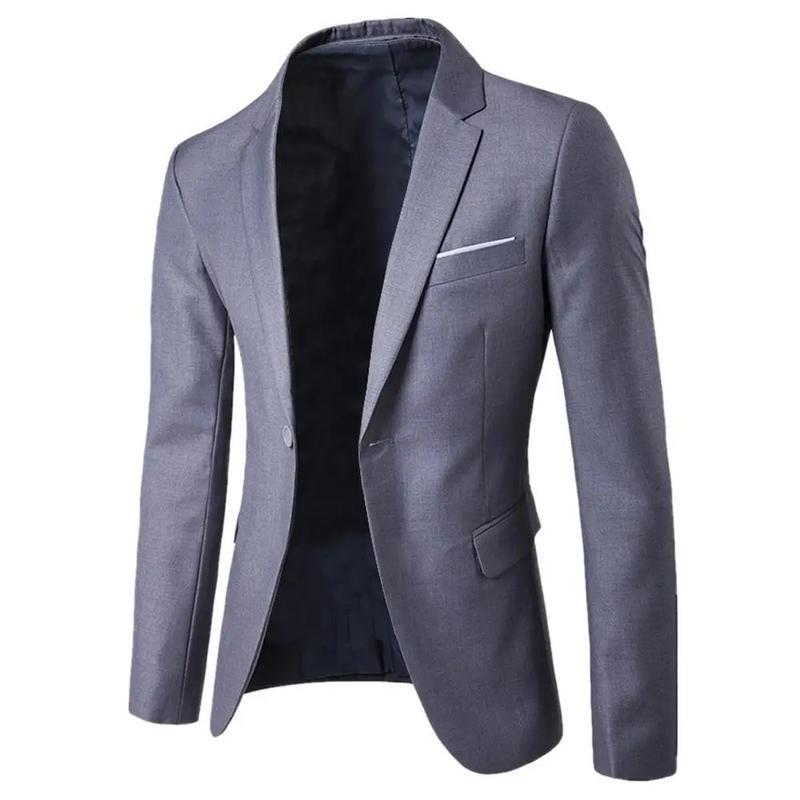 Product Introduction of Benferry 2 pcs/set plus size men solid color long sleeve lapel slim button business suit Menswear Overalls Pants Smooth Straight Stylish 5