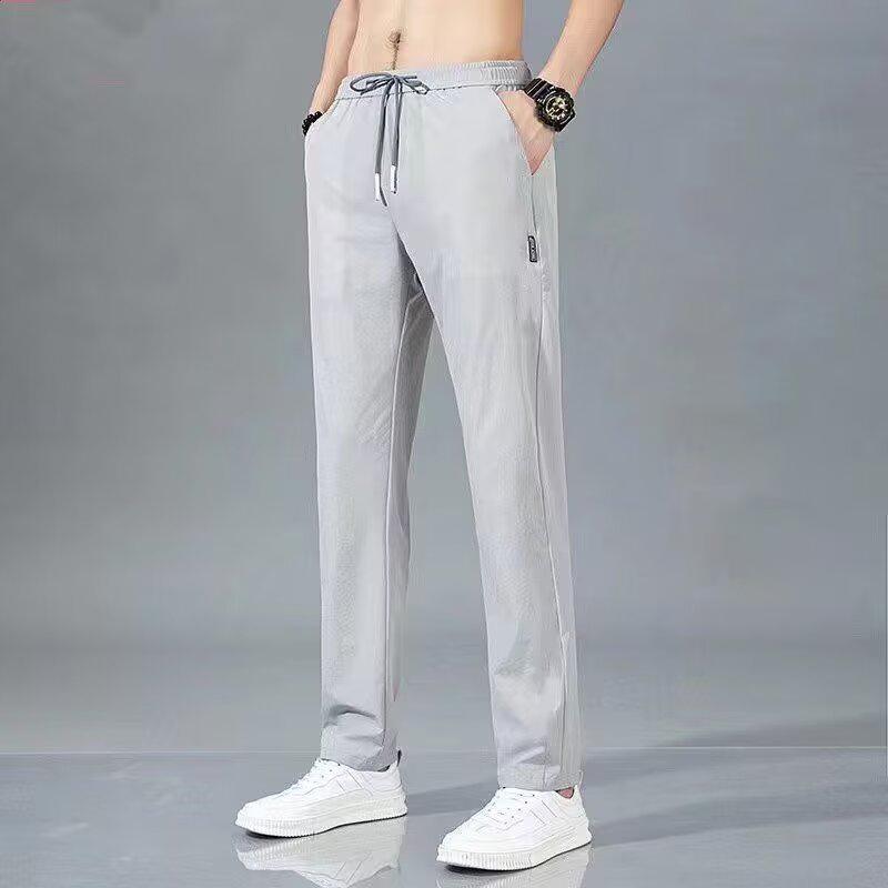 Quần Lụa Lạnh Quần Nhanh Khô Mỏng Mùa Hè Cho Nam, Quần Nỉ Thường Ngày Quần Ống Đứng Ôm Sát Hợp Xu hướng Quần Nam Mới 5