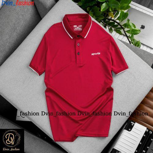 Áo thun nam trụ (SPORTS) , áo thun nam cổ trụ chất thun poly lạnh co giản 2 chiều có size đại Dvin_fashion 2
