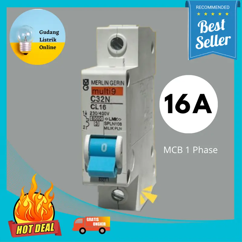 MCB MERLIN GERIN BIRU 2A 4A 6A 10A 16A 20A 25A 32A 40A 50A 63A MULTI9 2 4 6 10 16 40 AMPERE Kotak 3