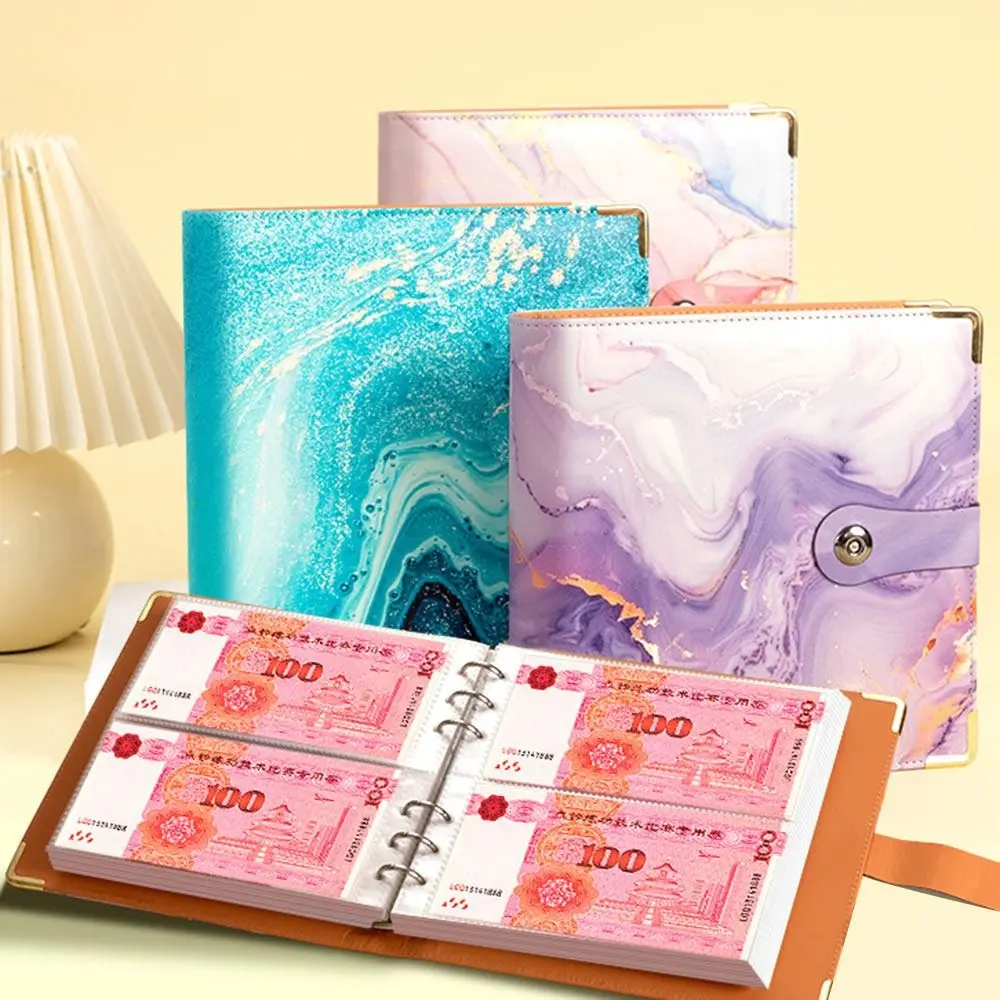 Gifts Save Money 200 Envelopes Money Saving Challeng Large Capacity Waterproof Mini Binder Savings Challenge PU Reusable Savings Challenges Sheets Lovers