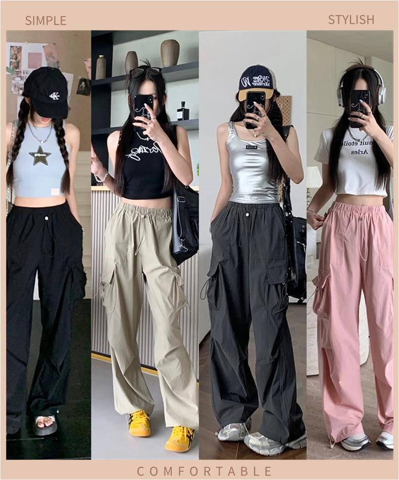 Product Introduction of Women's cargo pants women's plus size women's pants back waist wear lazy style elastic #1611 2