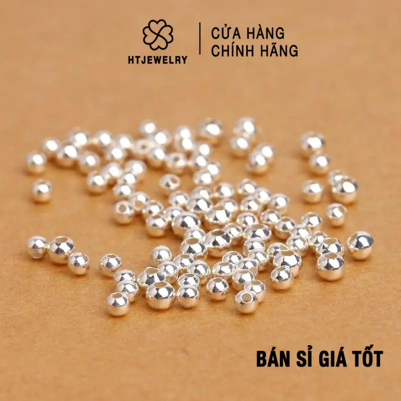 [GIÁ SỈ] Bạc S925: 1 VIÊN Bi Bạc Cao Cấp HTJEWELRY Các Cỡ 2 - 3 - 4 mm PH332