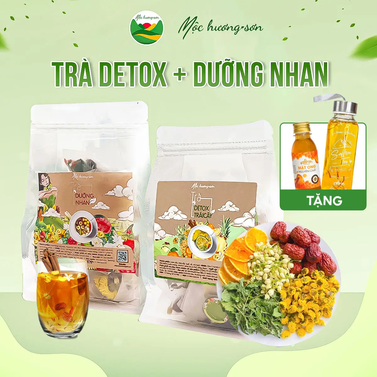 Combo 40 Gói Trà Detox + Trà Dưỡng Nhan Từ Các Loại Trái Cây Và Thảo Mộc Tự Nhiên - Hạng Mục: Nước Trà, Chè, Tea, Chua
