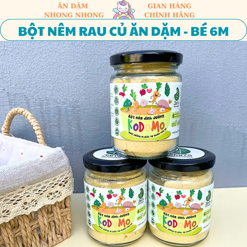 Bột Nêm Rau Củ Ăn Dặm Kodomo Jan’s Cho Bé 6m+ Gia Vị 0