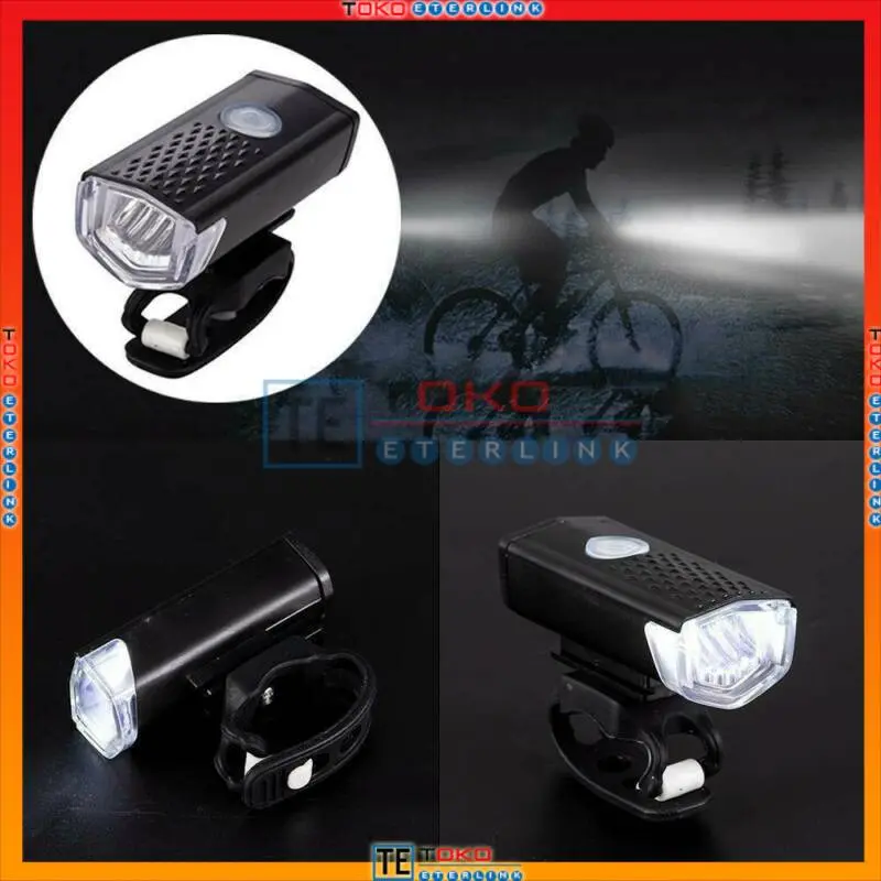 Lampu Depan Sepeda CREE LED 300LM Anti Air Dapat Diisi Ulang Dengan USB Outdoor 5