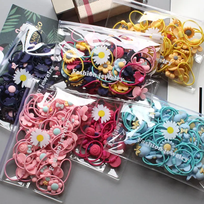 FREE POUCH - 20PCS IKATAN RAMBUT ANAK KARAKTER / IKAT RAMBUT KOREA ANAK / IKAT RAMBUT ELASTIS