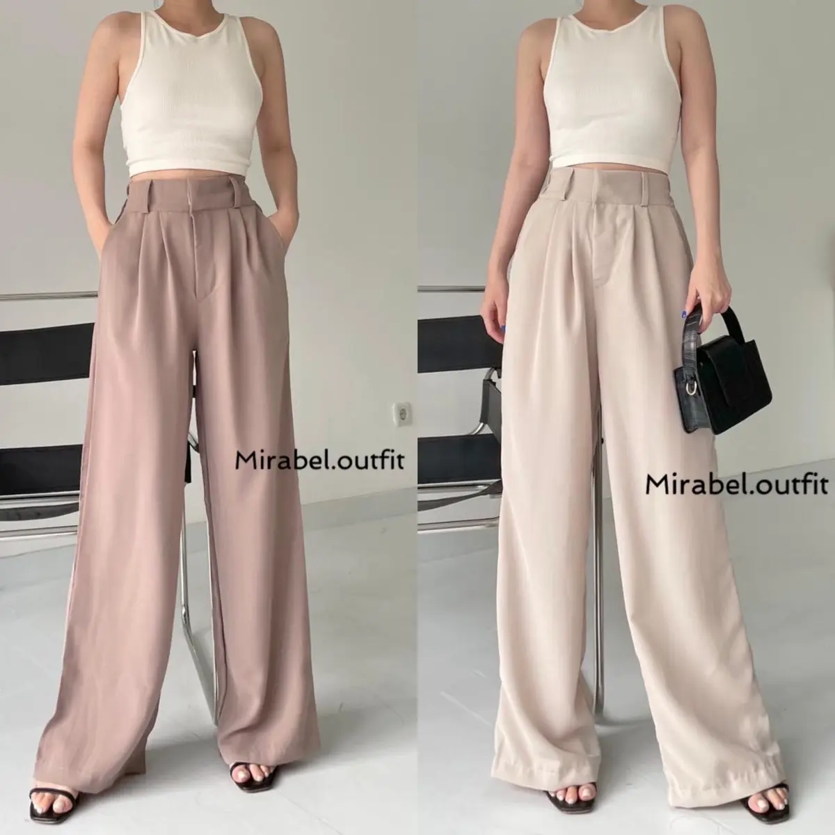 Leony cullotes / celana kulot highwaist polyester premium / loui pants Loose