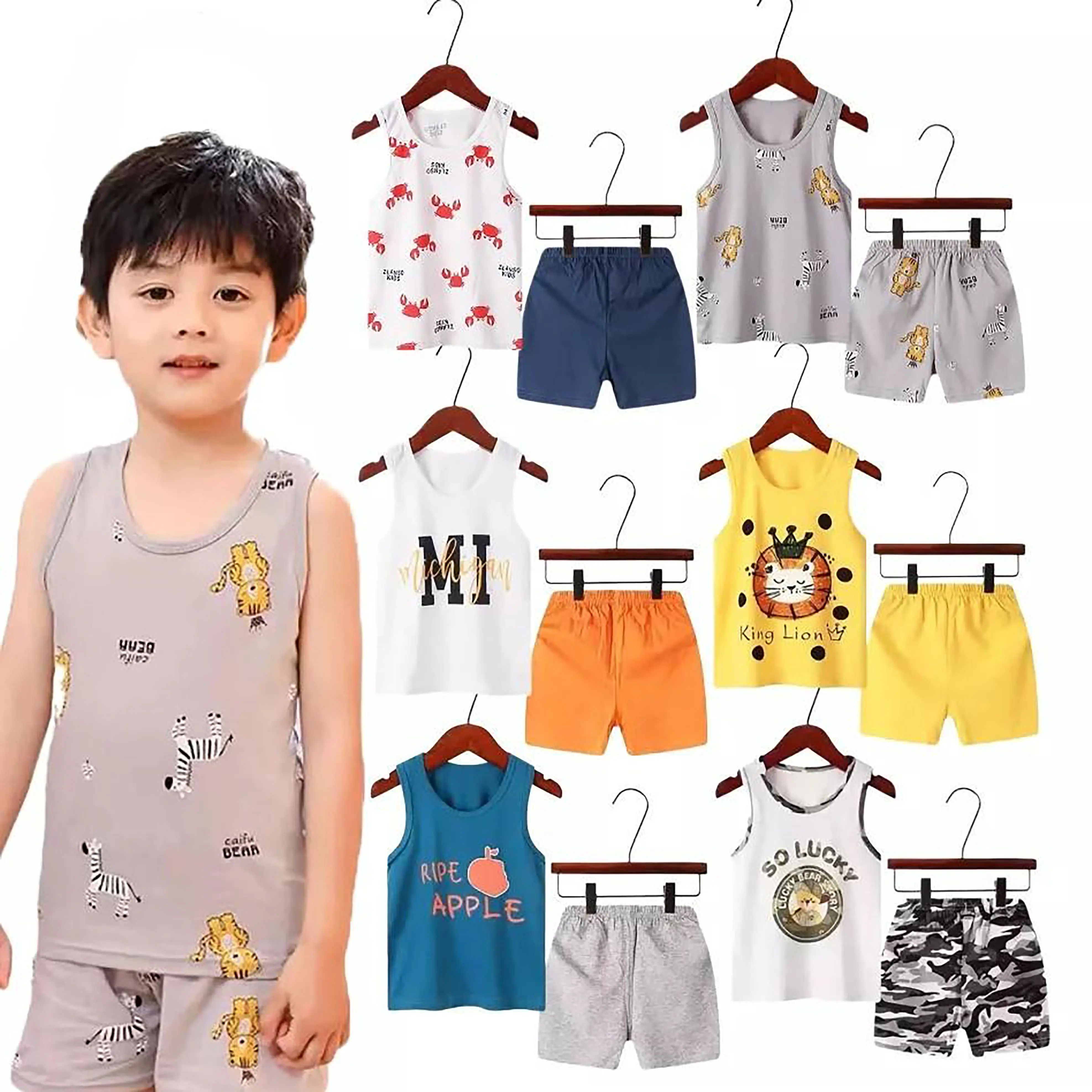 Unisex Clothes Terno Fashion Sando and Short Set 0 to 4 years old SSFK-5