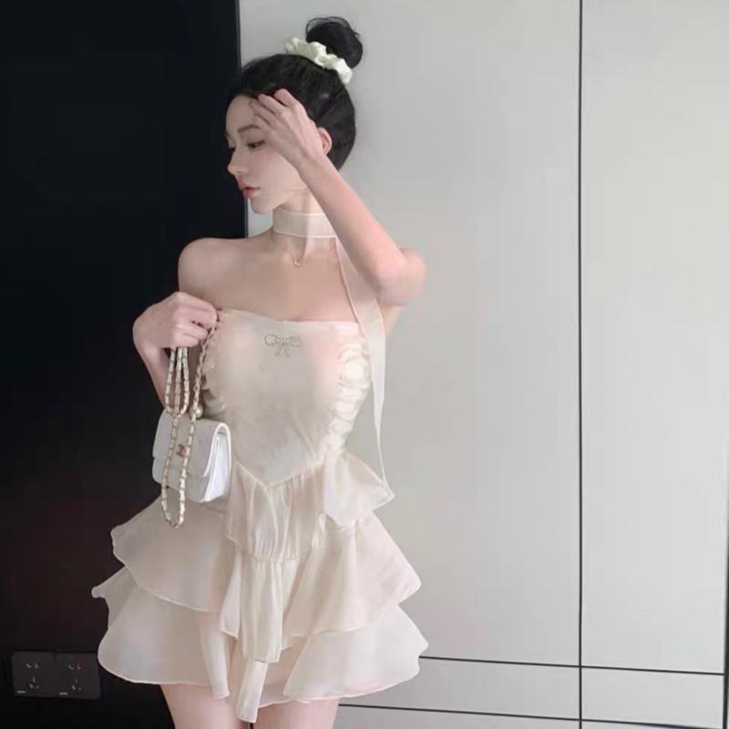   XẢ KHO  ĐẦM XÒE 3 TẦNG NHÚNG SƯỜN   TẶNG CÀI ĐÁ + DÂY BUỘC CỔ   KHÁNH VY STORE  21208  Nữ Women Dress 