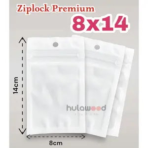 [100 PCS] Plastik Packing Klip Plastik Ziplock 8x14CM Putih Susu Kantong kedap udara