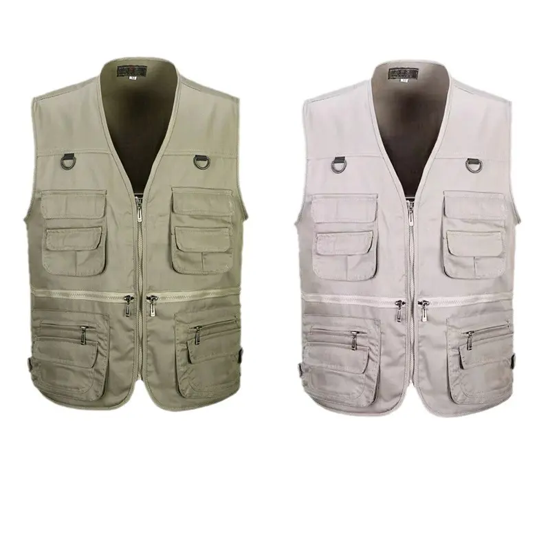 Áo Vest Nhiều Túi Thời Trang Ngoài Trời, Dành Cho Nam Giới, Thích Hợp Để Câu Cá, Đi Bộ Đường Dài Và Chụp Ảnh, Phong Cách Thường Ngày Ngoại Cỡ, Năm 2025 3