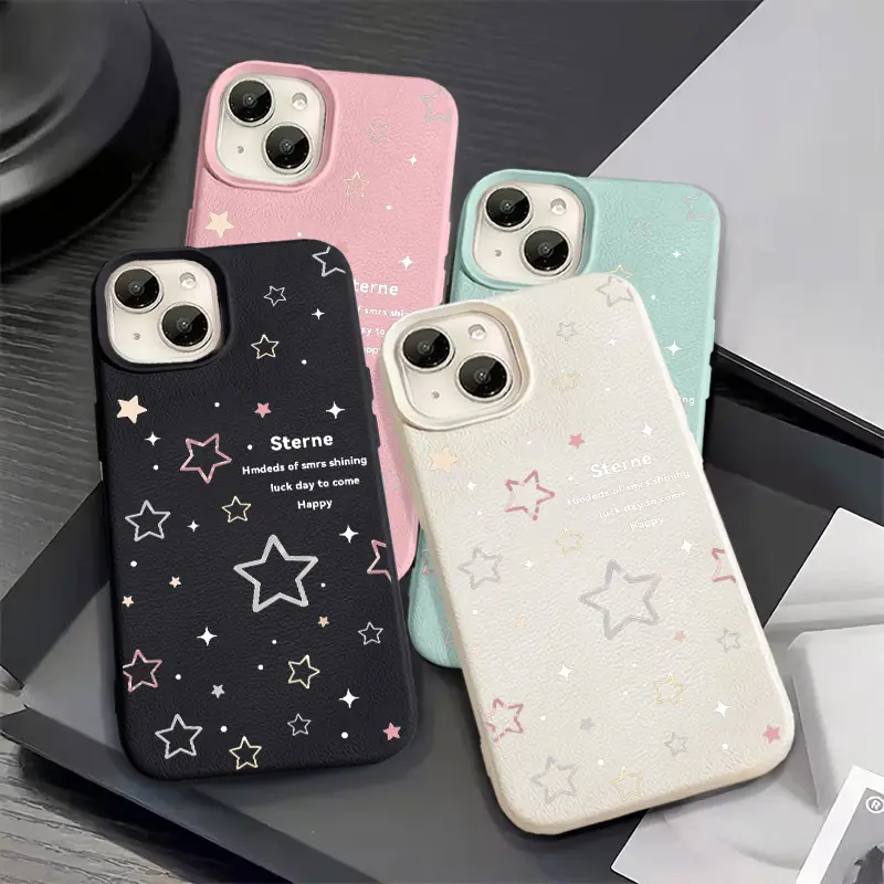 Ốp Lưng Silicon Mềm, Chống Mài Mòn, Họa Tiết Ngôi Sao Phong Cách Dễ Thương, Tương Thích Với IPhone14, 11, 12, 15, 16, 13Pro Max, XR, X, XS Max, 15 Plus, 7 / 8 Plus, SE 2020, Được Làm Bằng Chất Liệu An Toàn 4