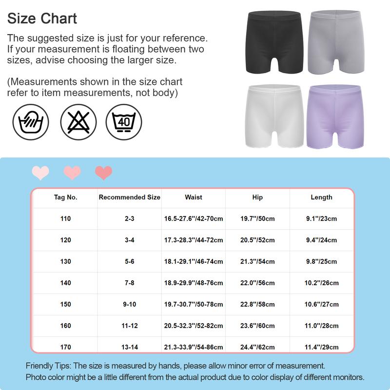Product Introduction of Renvena 4 Packs Kids Girls Playground Bike Dance Shorts Yoga Safety Shorts Under Dress Active Shorts Undershorts 0