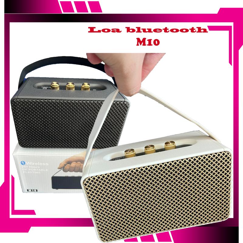 Loa Bluetooth M10 pin bền, âm thanh ấm, hình thức đẹp, có cổng AUX, khe cắm thẻ nhớ, cổng sạc Type C