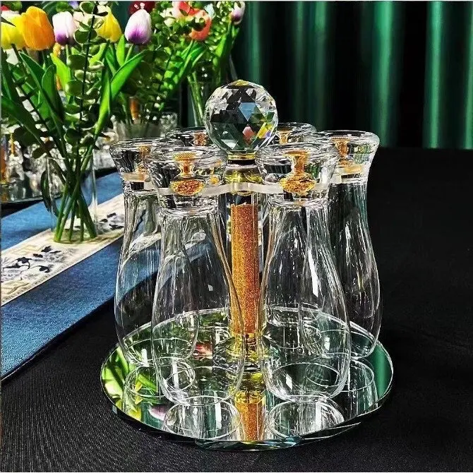 Ly bia pha Lê cao cấp vẩy vàng 24k