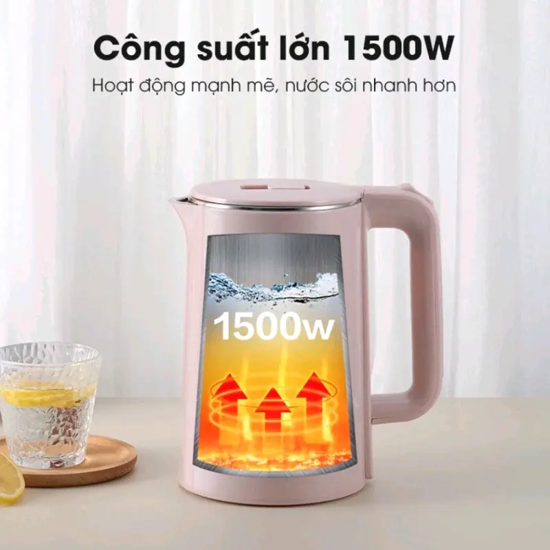 ấm đun nước siêu tốc 2 lớp cuckoo  công suất lớn tết kiệm điện 2,5L Ấm Siêu Tốc Đun Siêu Tốc Bình Đun Nước 6