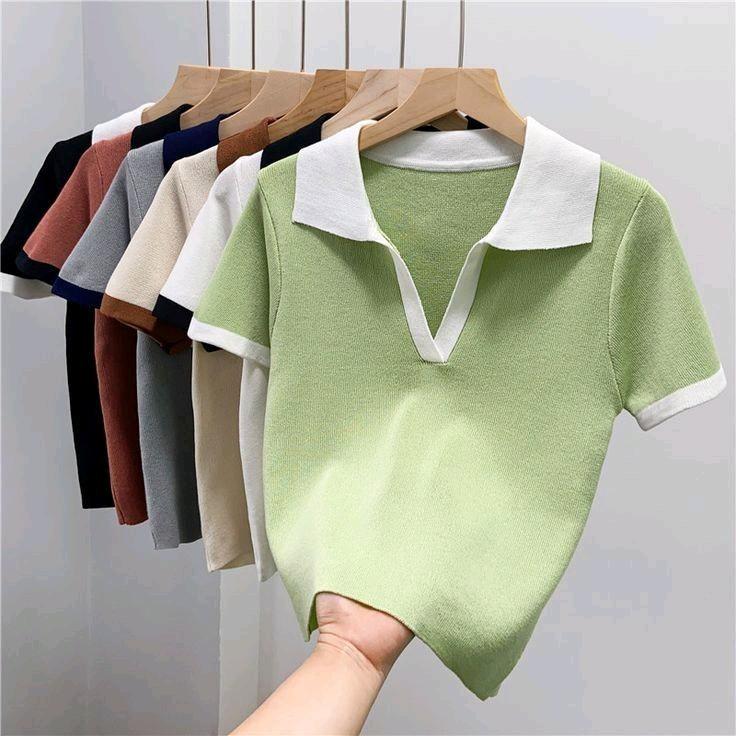 Kaos Cewek Lengan Pendek Crop 0