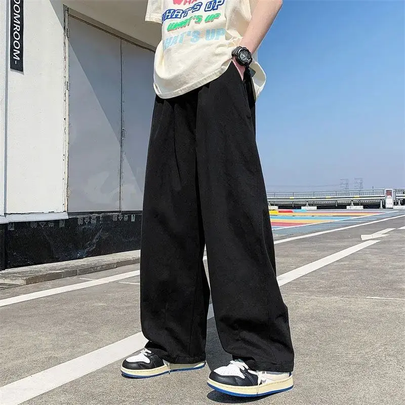 Quần Boy Phố, Phong Cách Nhật Bản, Thời Trang Đường Phố Cao Cấp, Ins Draping, Quần Yếm Kaki, Dáng Rộng Vừa Vặn, Cắt Thẳng, Thích Hợp Cho Nam Giới, Bánh Ván Trượt Lau Nhà, 1