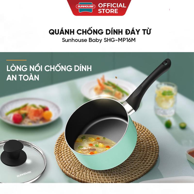 Nồi Quấy Bột Chống Dính SUNHOUSE SHG-MP16M - Đường kính 16 cm - Dùng trên mọi loại bếp - Hàng chính hãng 5