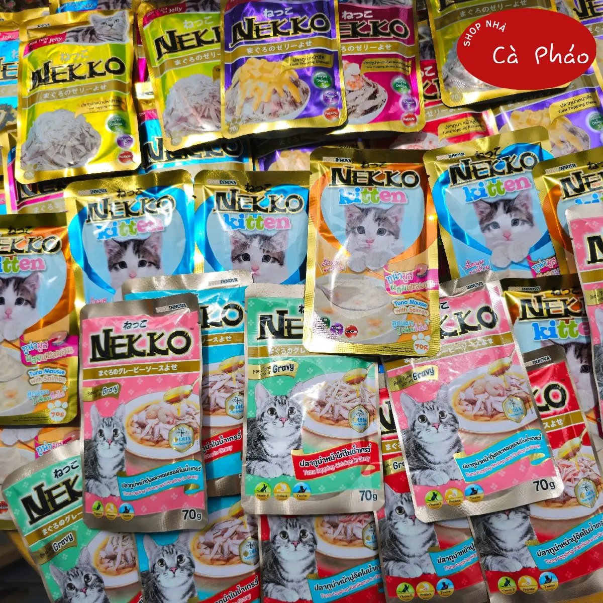 Lốc 12 gói pate mèo NEKKO cho mèo mọi lứa tuổi
