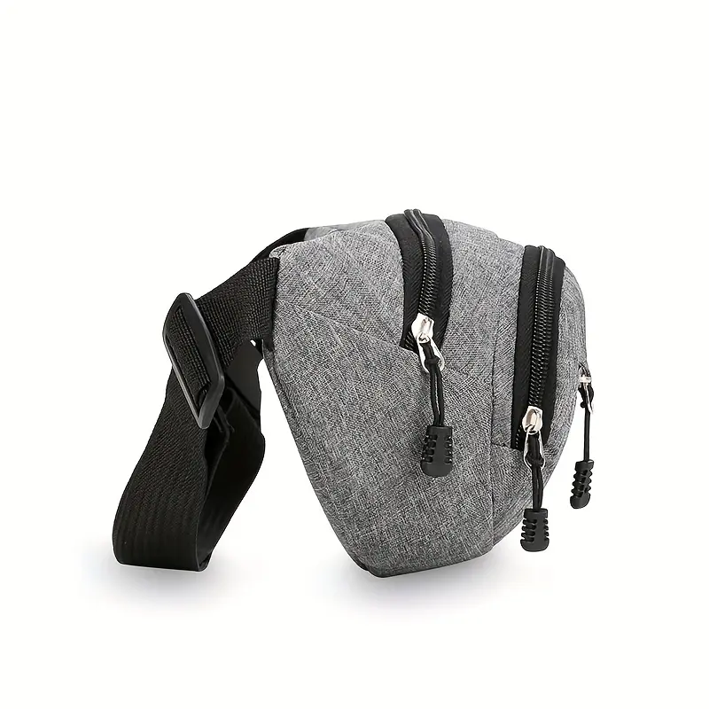 Men'S Nylon Waist Bag- Adjustable Strap, Multiple Zipper Pockets, Outdoor Sports Waist Bag, Suitable for Daily Commuting, Black, Multifunctional Travel Bag| Korean Style Bag| Adjustable shoulder strap bag, bag 1
