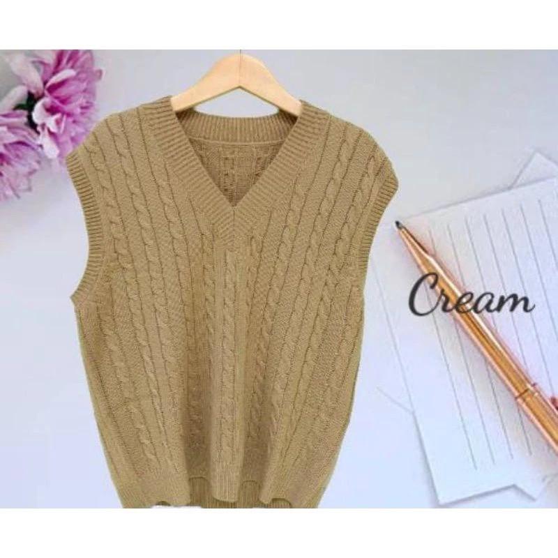 Product Introduction of azura rompi rajut cewek cowok V-Neck Santai 12